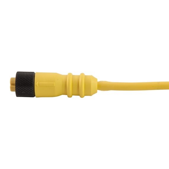 Remke Single Key M12 Micro-Link Plug Assembly PVC Braided Female 5-Pole 49.2 Foot 22 AWG Stainless Steel Coupler (305A0492H1)