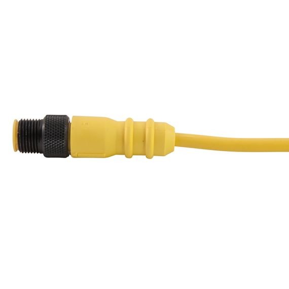 Remke Single Key M12 Micro-Link Plug Assembly PVC Braided Male 4-Pole 6.6 Foot 22 AWG (304E0066H)