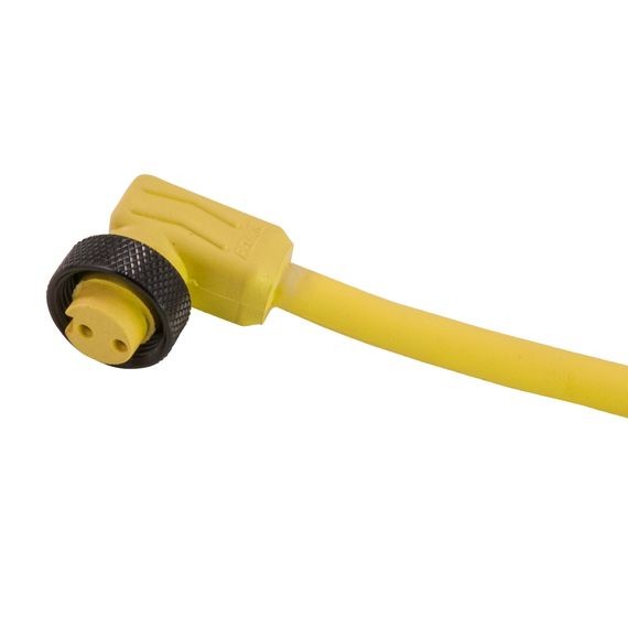 Remke Single Key M12 Micro-Link Plug Assembly PVC Female 90 Degree 3-Pole 12 Foot 22 AWG (303C0120J)
