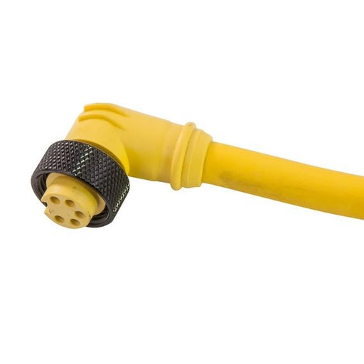 Remke Single Key M12 Micro-Link Plug Assembly PVC Female 90 Degree 4-Pole 30 Foot 18 AWG Stainless Steel Coupler (304C0300F1)