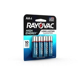 Rayovac High Energy Alkaline Carded AA 4-Pack (ROV-815-4K)