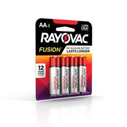 Rayovac Fusion Advanced Alkaline Carded AA 4-Pack Trayed (ROV-815-4TFUSK)