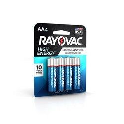 Rayovac High Energy Alkaline Carded AA 4-Pack Trayed (ROV-815-4TK)