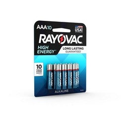 Rayovac High Energy Alkaline Carded AAA 10-Pack Trayed (ROV-824-10TK)