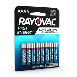 Rayovac High Energy Alkaline Carded AAA 8-Pack (ROV-824-8K)
