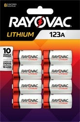 Rayovac Size 123A 3V Lithium Photo Battery 8-Pack (ROV-RL123A-8TG)