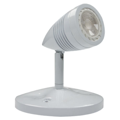 Exitronix RSMR Series 2.25 Inch Round Remote Lamp 12VDC [1] 7W LED MR16 Lamp White Finish Indoor Damp Rated (RSMR1-12V-7W-WH)