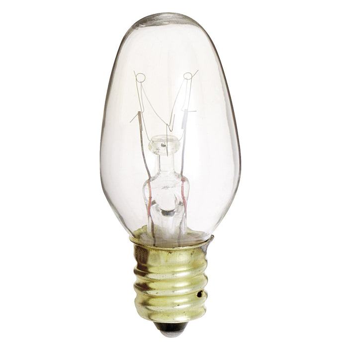 SATCO/NUVO 10C7 10W C7 Incandescent Clear 2500 Hours 60Lm Candelabra Base 130V 2700K (S3903)