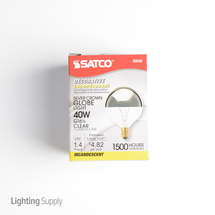 SATCO/NUVO 10G12 1/2/W 10W G12 1/2 Pear Incandescent Satin White 1500 Hours 50Lm Candelabra Base 120V 2700K (S3830)