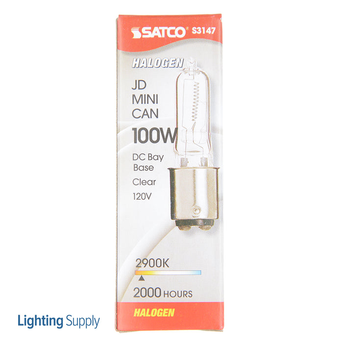 SATCO/NUVO 100Q/CL/DC 100W Halogen T4 Clear 2000 Hours 1700Lm DC Bay Base 120V 2900K (S3147)