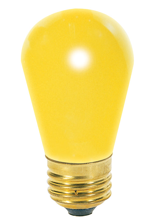 SATCO/NUVO 11S14/Y 11W S14 Incandescent Ceramic Yellow 2500 Hours Medium Base 130V Package Of 4 (S3960)