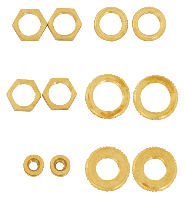 SATCO/NUVO 12 Assorted Brass Locknuts (S70-153)