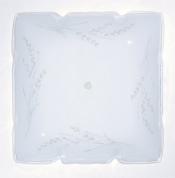 SATCO/NUVO 12 Inch Ruffled Glass Square Lamp Shade White Finish Wheat Design (50-503)