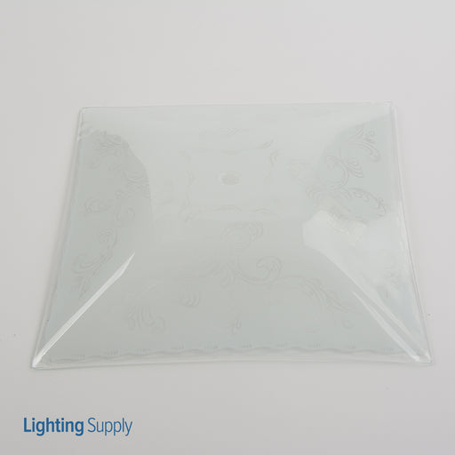 SATCO/NUVO 12 Inch Square Glass Lamp Shade Fancy Clear Floral Pattern (50-190)