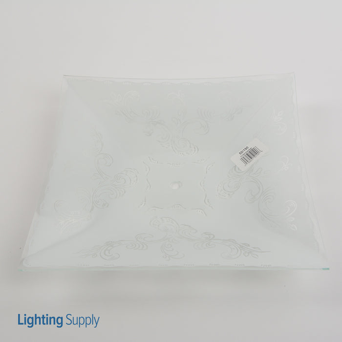 SATCO/NUVO 12 Inch Square Glass Lamp Shade Fancy Clear Floral Pattern (50-190)