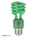 SATCO/NUVO 13T2/Green 13W Miniature Spiral Compact Fluorescent Green Color Medium Base 120V (S7272)