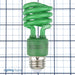 SATCO/NUVO 13T2/Green 13W Miniature Spiral Compact Fluorescent Green Color Medium Base 120V (S7272)