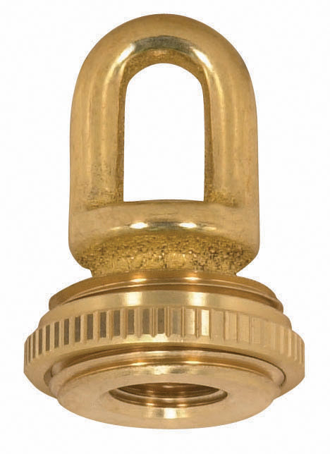 SATCO/NUVO 1/4 IP Cast Brass Screw Collar Loop With Ring Fits 1 Inch Canopy Hole 1-1/8 Inch Ring Diameter 1-3/4 Inch Height 50 Pounds Maximum (90-1571)