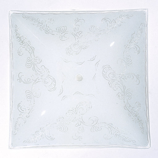 SATCO/NUVO 14 Inch Square Glass Lamp Shade White Clear Floral Pattern (50-191)