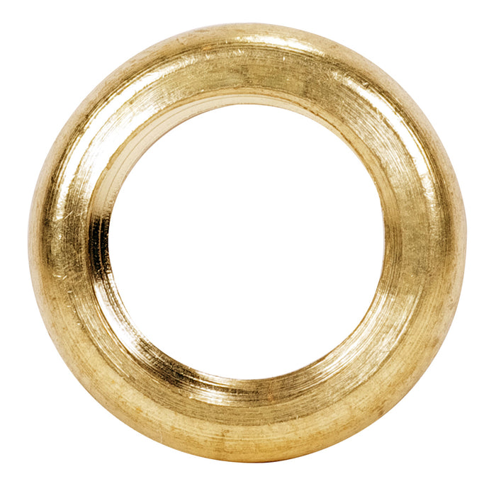 SATCO/NUVO Brass Round Beaded Locknut 1/4 IP 9/16 Inch Diameter 11/64 Inch Thick Unfinished (80-2227)