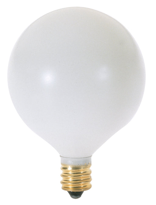 SATCO/NUVO 15G16 1/2/W 15W G16 1/2 Incandescent Satin White 1500 Hours 94Lm Candelabra Base 120V 2 Per Card 2700K (S3752)