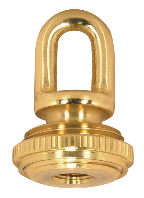 SATCO/NUVO 1/8 IP Cast Brass Screw Collar Loop With Ring Fits 1 Inch Canopy Hole 1-1/8 Inch Ring Diameter 1-3/4 Inch Polished And Lacquered (90-2295)