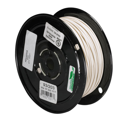 SATCO/NUVO Lighting Bulk Wire 18/1 Solid 105C AWM TFN-PVC Nylon 500 Foot/Spool White (93-203)