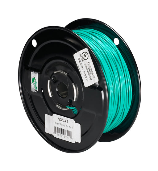 SATCO/NUVO Bulk Wire 18/1 Solid 105C AWM TFN-PVC Nylon 500 Foot/Spool Green (93-341)