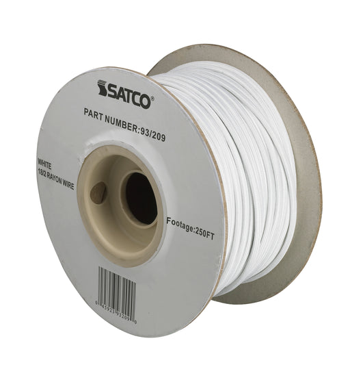 SATCO/NUVO Pulley Bulk Wire 18/2 Rayon Braid 90C 250 Foot/Spool White (93-209)