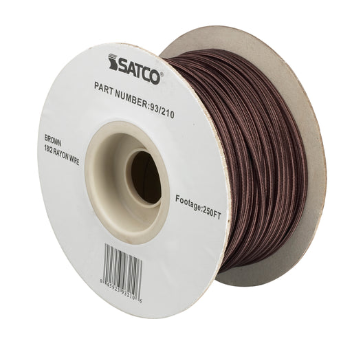 SATCO/NUVO Pulley Bulk Wire 18/2 Rayon Braid 90C 250 Foot/Spool Brown (93-210)