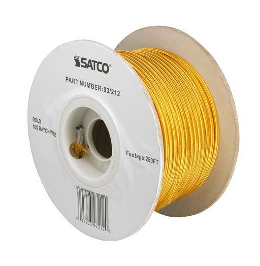 SATCO/NUVO Pulley Bulk Wire 18/2 Rayon Braid 90C 250 Foot/Spool Gold (93-212)