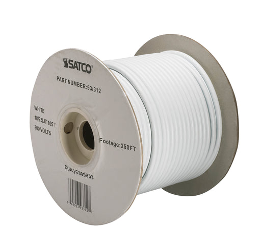 SATCO/NUVO Pulley Bulk Wire 18/2 SJT 105C Pulley Cord 250 Foot/Spool White (93-312)