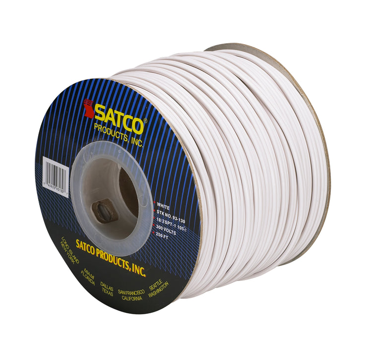 SATCO/NUVO Lamp And Lighting Bulk Wire 18/2 SPT-1 105C 250 Foot/Spool White (93-130)