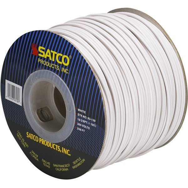 SATCO/NUVO Lamp And Lighting Bulk Wire 18/2 SPT-1 105C 250 Foot/Spool White (93-130)