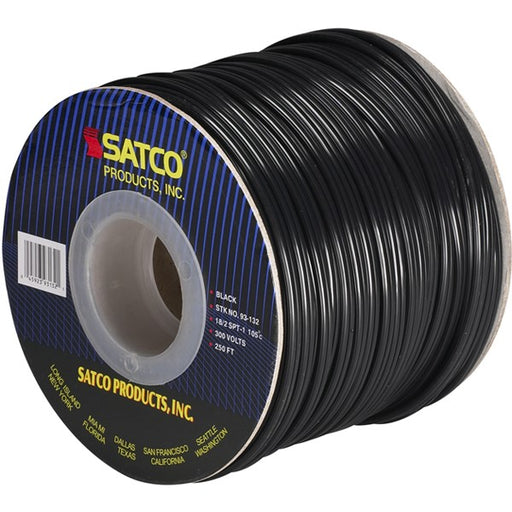 SATCO/NUVO Lamp And Lighting Bulk Wire 18/2 SPT-1 105C 250 Foot/Spool Black (93-132)