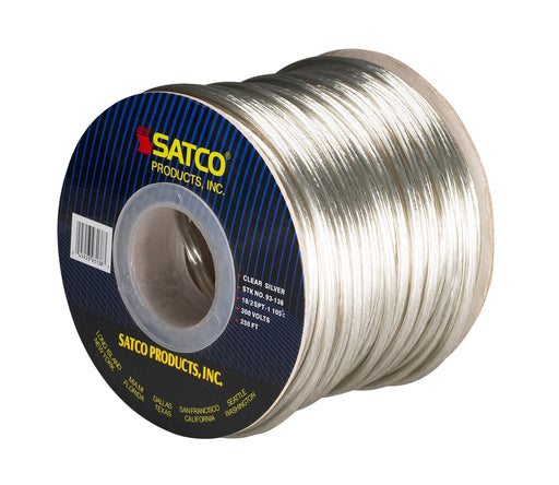 SATCO/NUVO Lamp And Lighting Bulk Wire 18/2 SPT-1 105C 250 Foot/Spool Clear Silver (93-138)