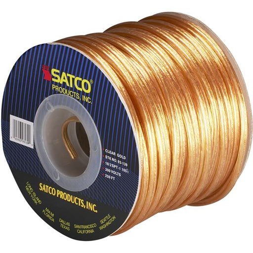 SATCO/NUVO Lamp And Lighting Bulk Wire 18/2 SPT-1 105C 250 Foot/Spool Clear Gold (93-139)