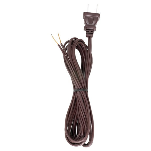 SATCO/NUVO 10 Foot 18/2 SPT-1 105C Cord Set Brown 48 Inch Hank 150 Carton Molded Polarized Plug Tinned Tips 3/4 Inch Strip With 2 Inch Slit (90-2462)