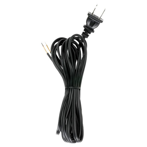 SATCO/NUVO 12 Foot 18/2 SPT-1 105C Cord Set Black Finish 72 Inch Hank 150 Carton Molded Polarized Plug Tinned Tips 3/4 Inch Strip With 2 Inch Slit (90-2034)