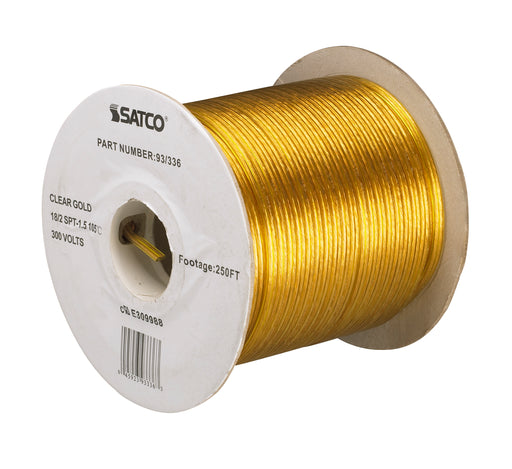 SATCO/NUVO Lamp And Lighting Bulk Wire 18/2 SPT-1.5 105C 250 Foot/Spool Clear Gold (93-336)