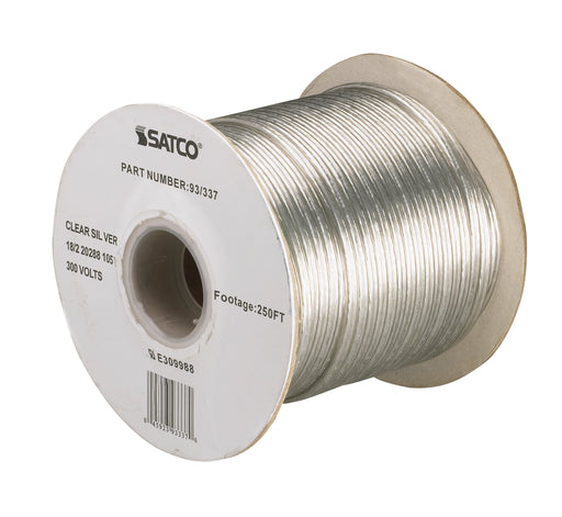 SATCO/NUVO Lamp And Lighting Bulk Wire 18/2 SPT-1.5 105C 250 Foot/Spool Clear Silver (93-337)