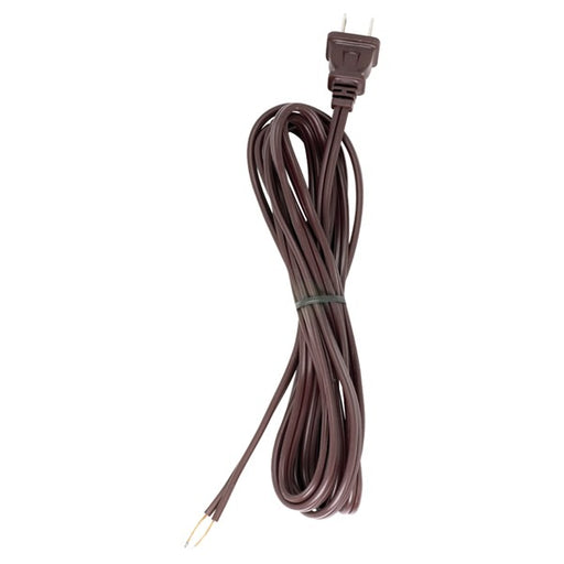 SATCO/NUVO 10 Foot 18/2 SPT-2 105C Cord Set Brown 36 Inch Hank 150 Carton Molded Polarized Plug Tinned Tips 3/4 Inch Strip With 2 Inch Slit (90-2599)