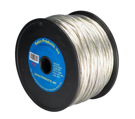 SATCO/NUVO Pulley Bulk Wire 18/3 FEP PVC 600V High Temperature 105C Teflon Tinned Copper 250 Foot/Spool Clear Silver (93-340)