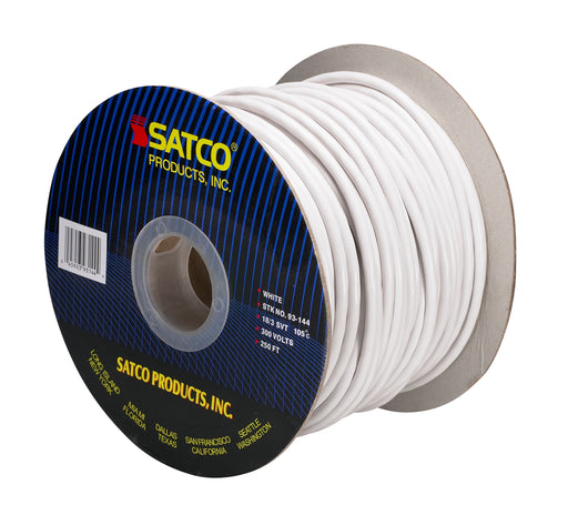 SATCO/NUVO Pulley Bulk Wire 18/3 SVT 105C Pulley Cord 250 Foot/Spool White (93-144)