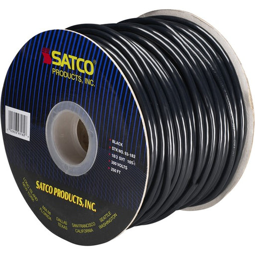 SATCO/NUVO Pulley Bulk Wire 18/3 SVT 105C Pulley Cord 250 Foot/Spool Black (93-182)