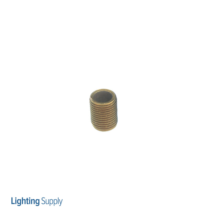 SATCO/NUVO 1/8 IP Solid Brass Nipple Unfinished 1/2 Inch Length 3/8 Inch Wide (90-1182)