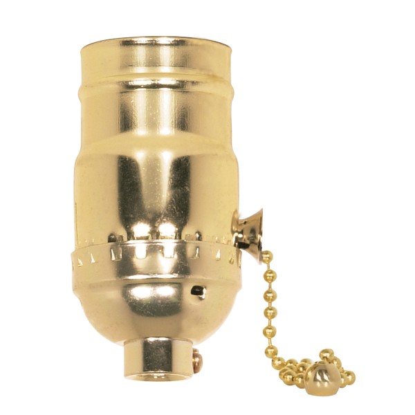 SATCO/NUVO 2 Position Pull Chain Socket With Diode Hi-Low-Off For Standard A Type Household Bulb (80-1502)