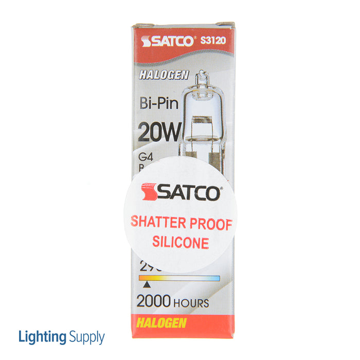 SATCO/NUVO 20W Halogen T3 Clear 2000 Hours 300Lm Bi-Pin G4 Base 12V Shatterproof (S3120-TF)