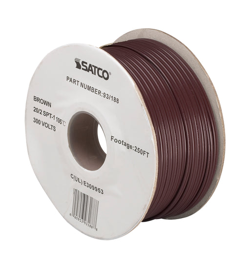 SATCO/NUVO Lamp And Lighting Bulk Wire 20/2 SPT-1 105C 250 Foot/Spool Brown (93-188)