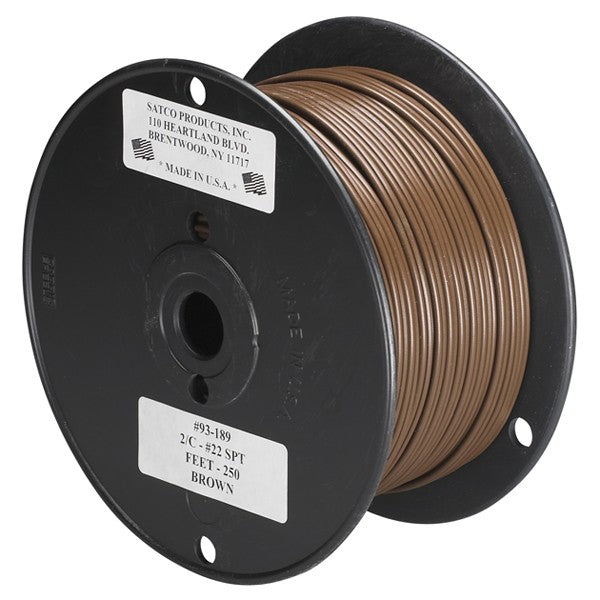 SATCO/NUVO Lamp And Lighting Bulk Wire 22/2 SPT-1 105C 250 Foot/Spool Brown (93-189)